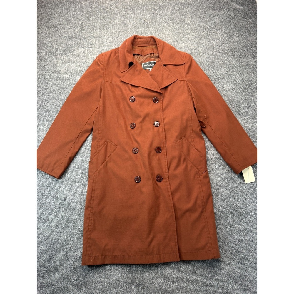 Gallery Vintage Women's Double Breasted Trench Coat Removable Liner Size 4